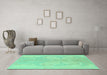 Machine Washable Abstract Turquoise Modern Area Rugs in a Living Room,, wshabs1087turq