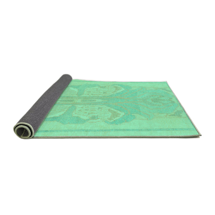 Sideview of Abstract Turquoise Modern Rug, abs1087turq