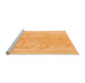 Sideview of Machine Washable Abstract Orange Modern Area Rugs, wshabs1087org