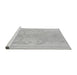 Sideview of Machine Washable Abstract Gray Modern Rug, wshabs1087gry