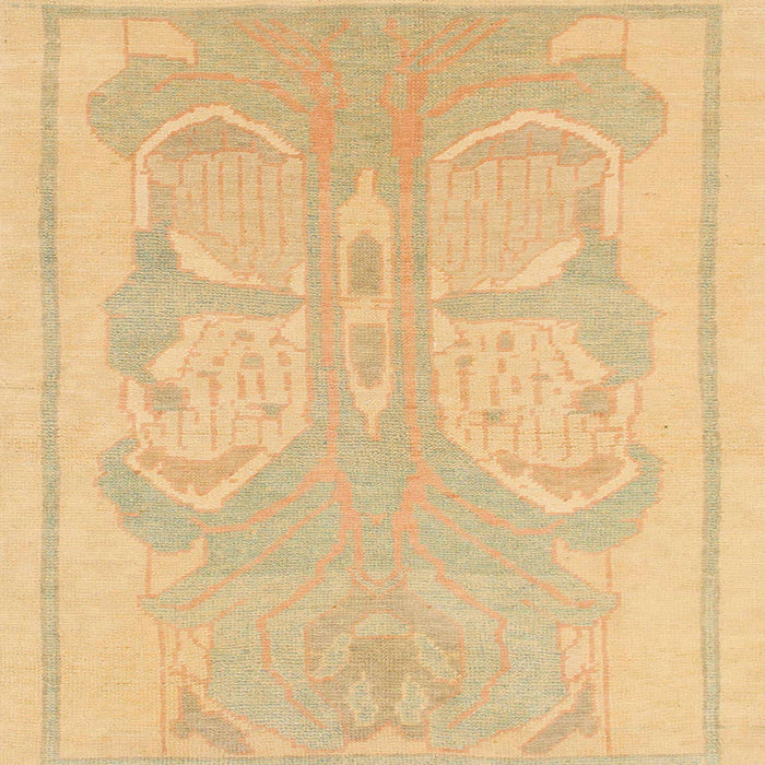 Square Machine Washable Abstract Orange Rug, wshabs1087