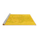 Sideview of Machine Washable Abstract Yellow Modern Rug, wshabs1087yw