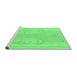 Sideview of Machine Washable Abstract Emerald Green Modern Area Rugs, wshabs1087emgrn