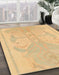 Machine Washable Abstract Orange Rug in a Family Room, wshabs1087