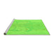 Sideview of Machine Washable Abstract Green Modern Area Rugs, wshabs1087grn