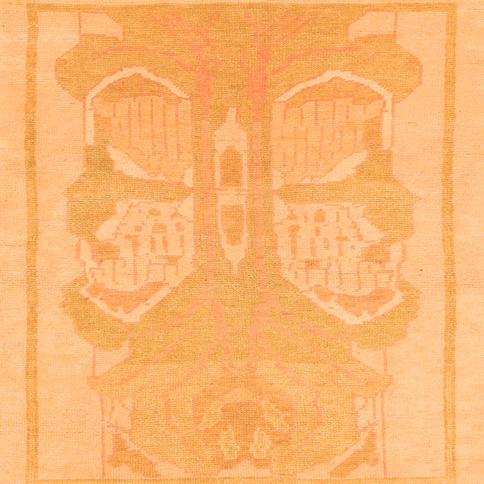 Square Machine Washable Abstract Orange Modern Area Rugs, wshabs1087org