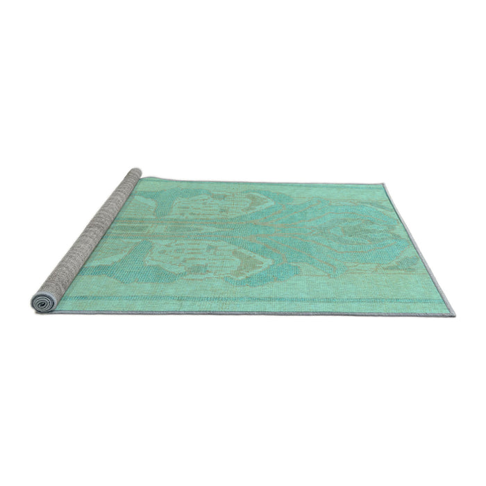 Sideview of Machine Washable Abstract Light Blue Modern Rug, wshabs1087lblu