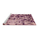 Sideview of Machine Washable Abstract Pink Daisy Pink Rug, wshabs1088