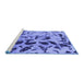 Sideview of Machine Washable Abstract Blue Modern Rug, wshabs1088blu