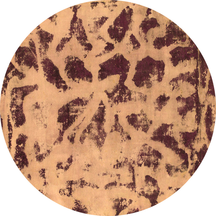 Round Abstract Brown Modern Rug, abs1088brn