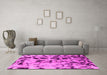 Machine Washable Abstract Pink Modern Rug in a Living Room, wshabs1088pnk