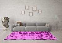 Machine Washable Abstract Pink Modern Rug, wshabs1088pnk