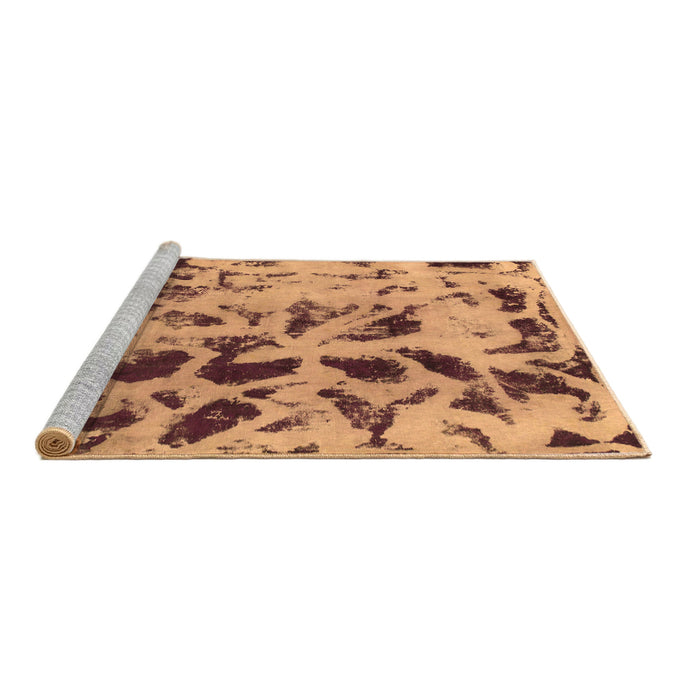 Sideview of Machine Washable Abstract Brown Modern Rug, wshabs1088brn