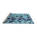 Sideview of Machine Washable Abstract Light Blue Modern Rug, wshabs1088lblu