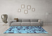 Machine Washable Abstract Light Blue Modern Rug in a Living Room, wshabs1088lblu