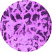 Round Abstract Purple Modern Rug, abs1088pur