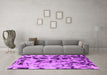 Machine Washable Abstract Purple Modern Area Rugs in a Living Room, wshabs1088pur