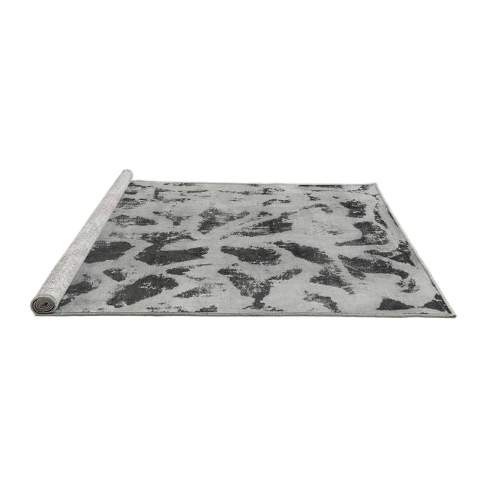 Sideview of Machine Washable Abstract Gray Modern Rug, wshabs1088gry