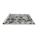 Sideview of Machine Washable Abstract Gray Modern Rug, wshabs1088gry