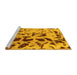 Sideview of Machine Washable Abstract Yellow Modern Rug, wshabs1088yw