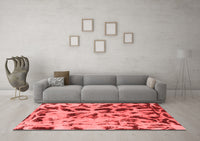 Machine Washable Abstract Red Modern Rug, wshabs1088red