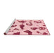 Sideview of Machine Washable Abstract Watermelon Pink Rug, wshabs1089