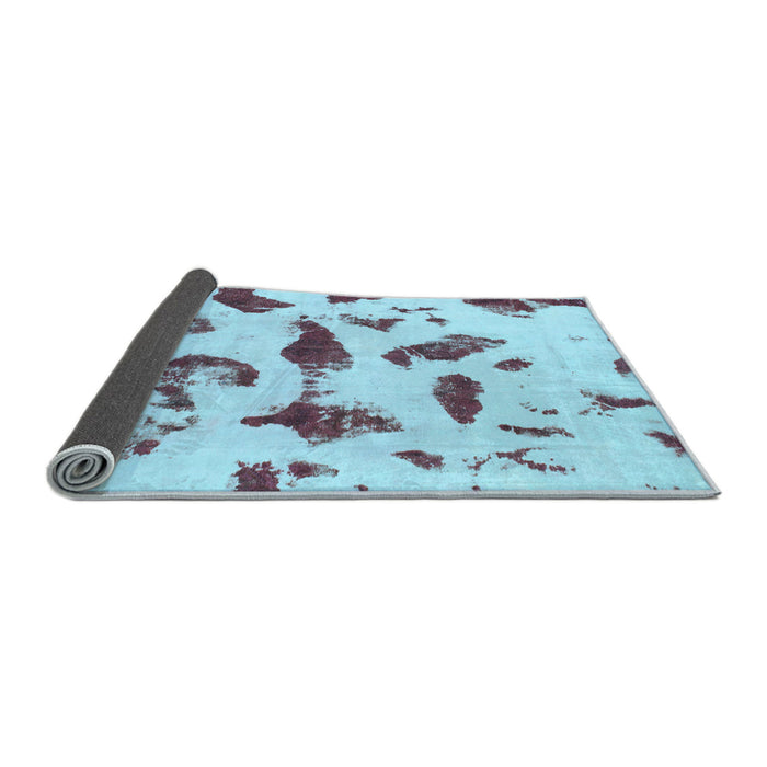 Sideview of Abstract Light Blue Modern Rug, abs1089lblu