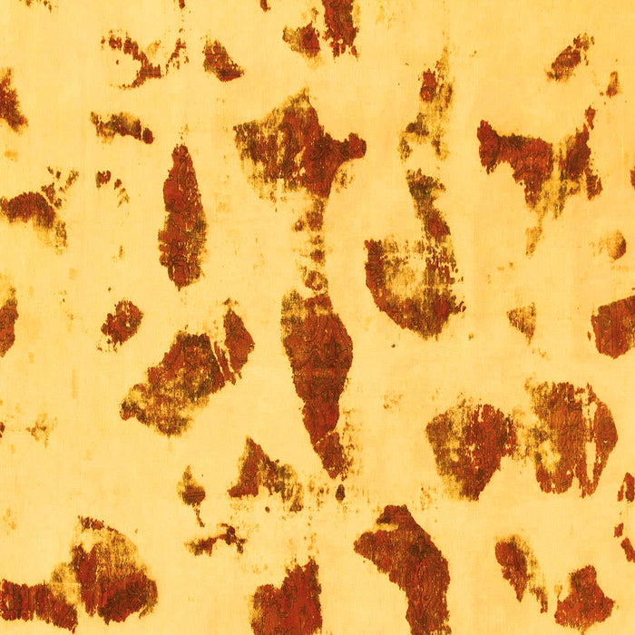 Square Machine Washable Abstract Yellow Modern Rug, wshabs1089yw