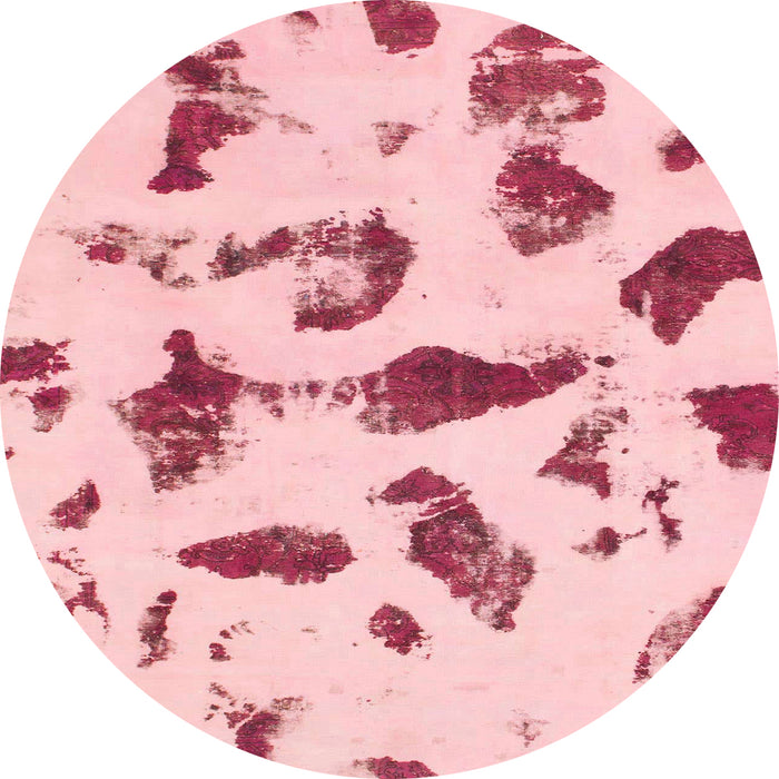 Square Abstract Watermelon Pink Modern Rug, abs1089
