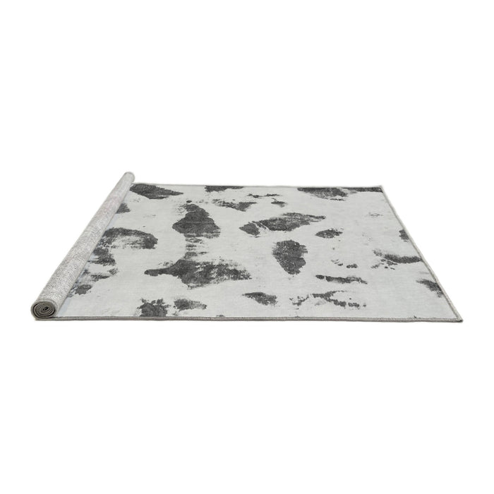 Sideview of Machine Washable Abstract Gray Modern Rug, wshabs1089gry