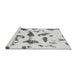 Sideview of Machine Washable Abstract Gray Modern Rug, wshabs1089gry