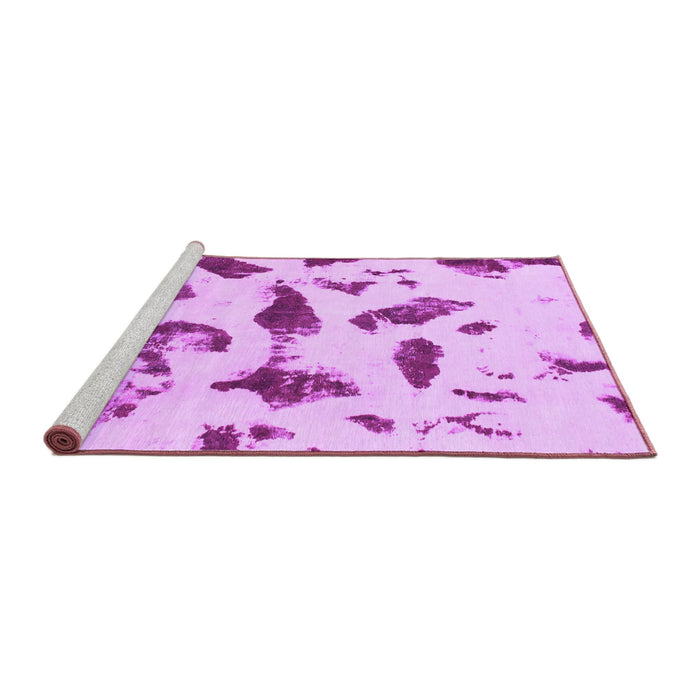 Sideview of Machine Washable Abstract Purple Modern Area Rugs, wshabs1089pur
