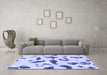 Machine Washable Abstract Blue Modern Rug in a Living Room, wshabs1089blu