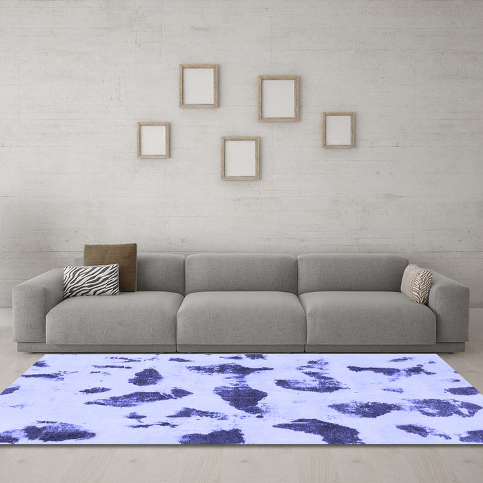 Machine Washable Abstract Blue Modern Rug in a Living Room, wshabs1089blu