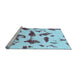 Sideview of Machine Washable Abstract Light Blue Modern Rug, wshabs1089lblu