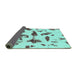 Sideview of Abstract Turquoise Modern Rug, abs1089turq