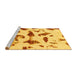 Sideview of Machine Washable Abstract Yellow Modern Rug, wshabs1089yw