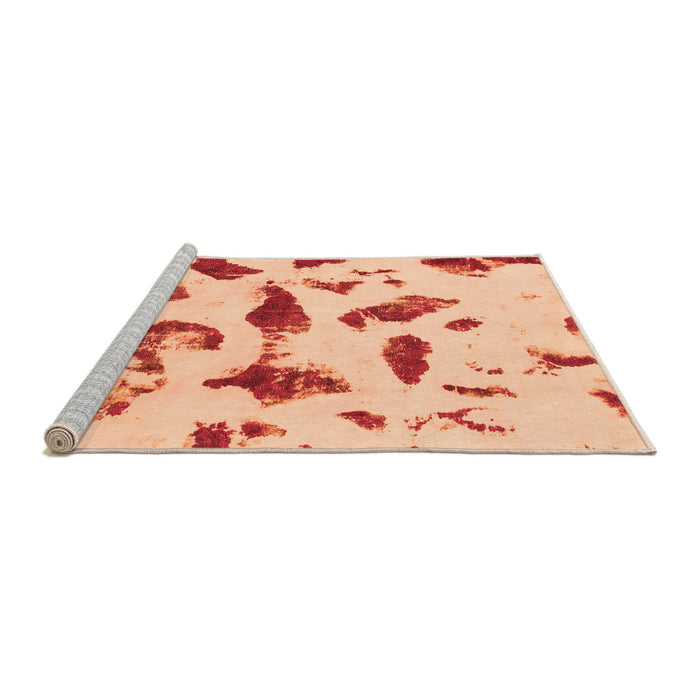 Sideview of Machine Washable Abstract Orange Modern Area Rugs, wshabs1089org