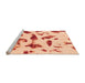 Sideview of Machine Washable Abstract Orange Modern Area Rugs, wshabs1089org