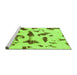 Sideview of Machine Washable Abstract Green Modern Area Rugs, wshabs1089grn