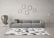 Machine Washable Abstract Gray Modern Rug in a Living Room,, wshabs1089gry