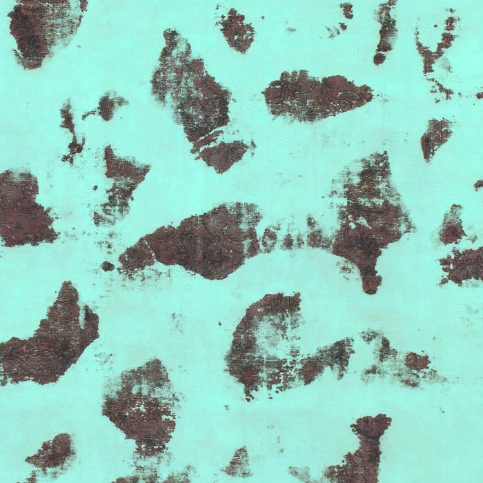 Machine Washable Abstract Turquoise Modern Area Rugs, wshabs1089turq