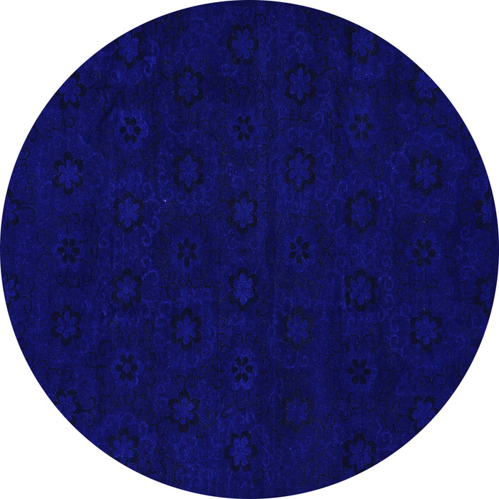 Round Machine Washable Abstract Purple Modern Area Rugs, wshabs108pur