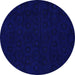 Round Abstract Blue Modern Rug, abs108blu