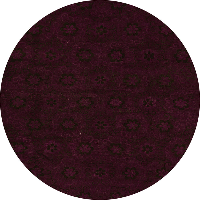 Round Machine Washable Abstract Orange Modern Area Rugs, wshabs108org