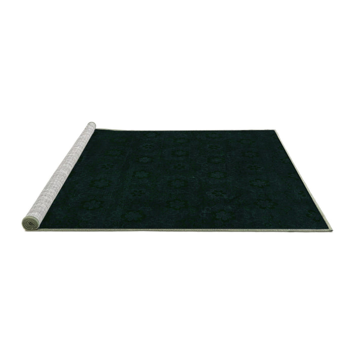 Sideview of Machine Washable Abstract Green Modern Area Rugs, wshabs108grn