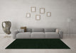Machine Washable Abstract Emerald Green Modern Area Rugs in a Living Room,, wshabs108emgrn