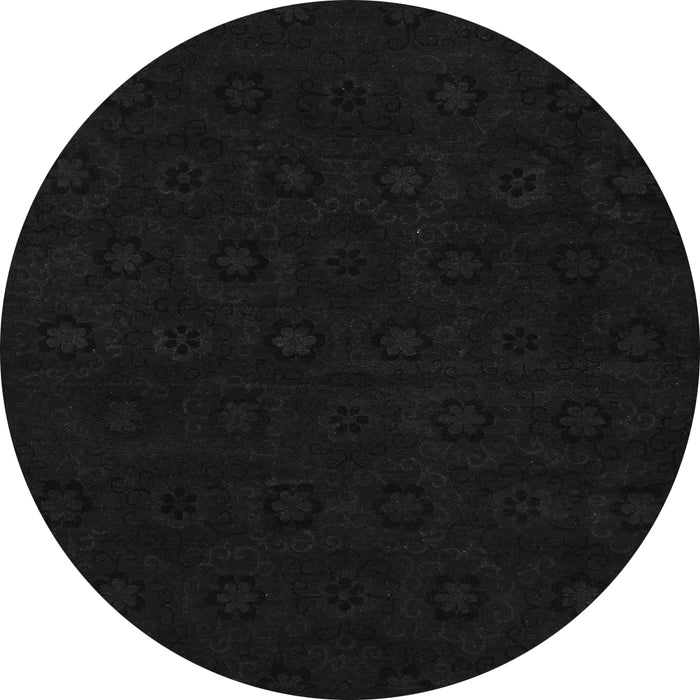 Round Machine Washable Abstract Gray Modern Rug, wshabs108gry