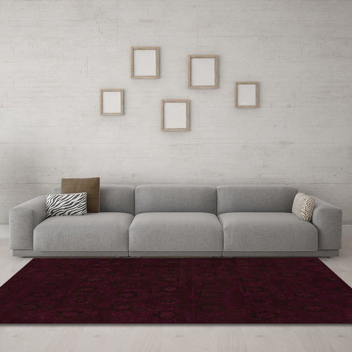 Machine Washable Abstract Orange Modern Area Rugs in a Living Room, wshabs108org