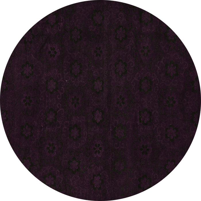 Round Machine Washable Abstract Brown Modern Rug, wshabs108brn
